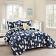 preview thumbnail 1 of 18, Lush Decor Southwest Llama Cactus Reversible Print Quilt Set Navy & Yellow - Twin