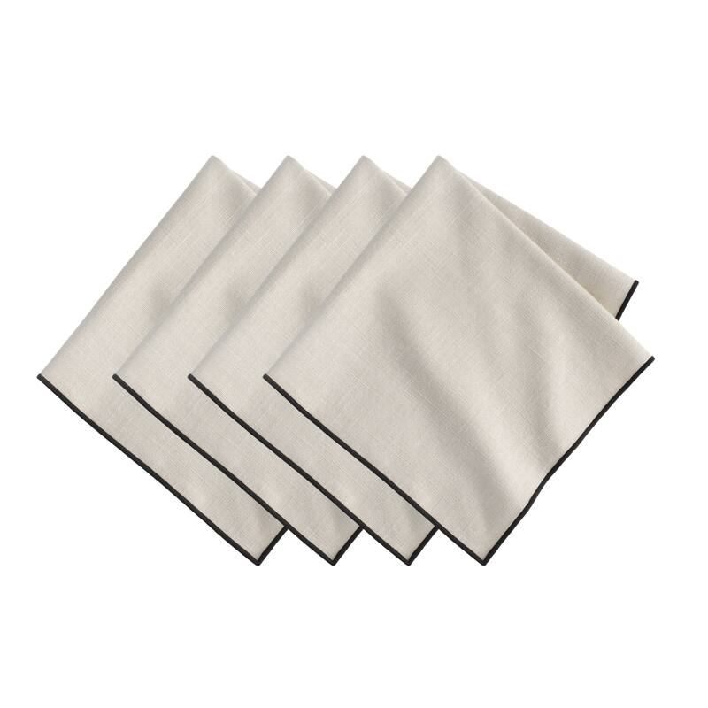 Villeroy and Boch Manufacture Rock Merrow Stitch Cotton Napkin, Set of 4 - Taupe