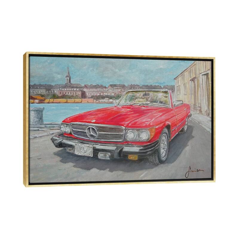 iCanvas "1978 Mercedes Benz 450 SL" by Sinisa Saratlic Framed Canvas Print - Gold - 18x26