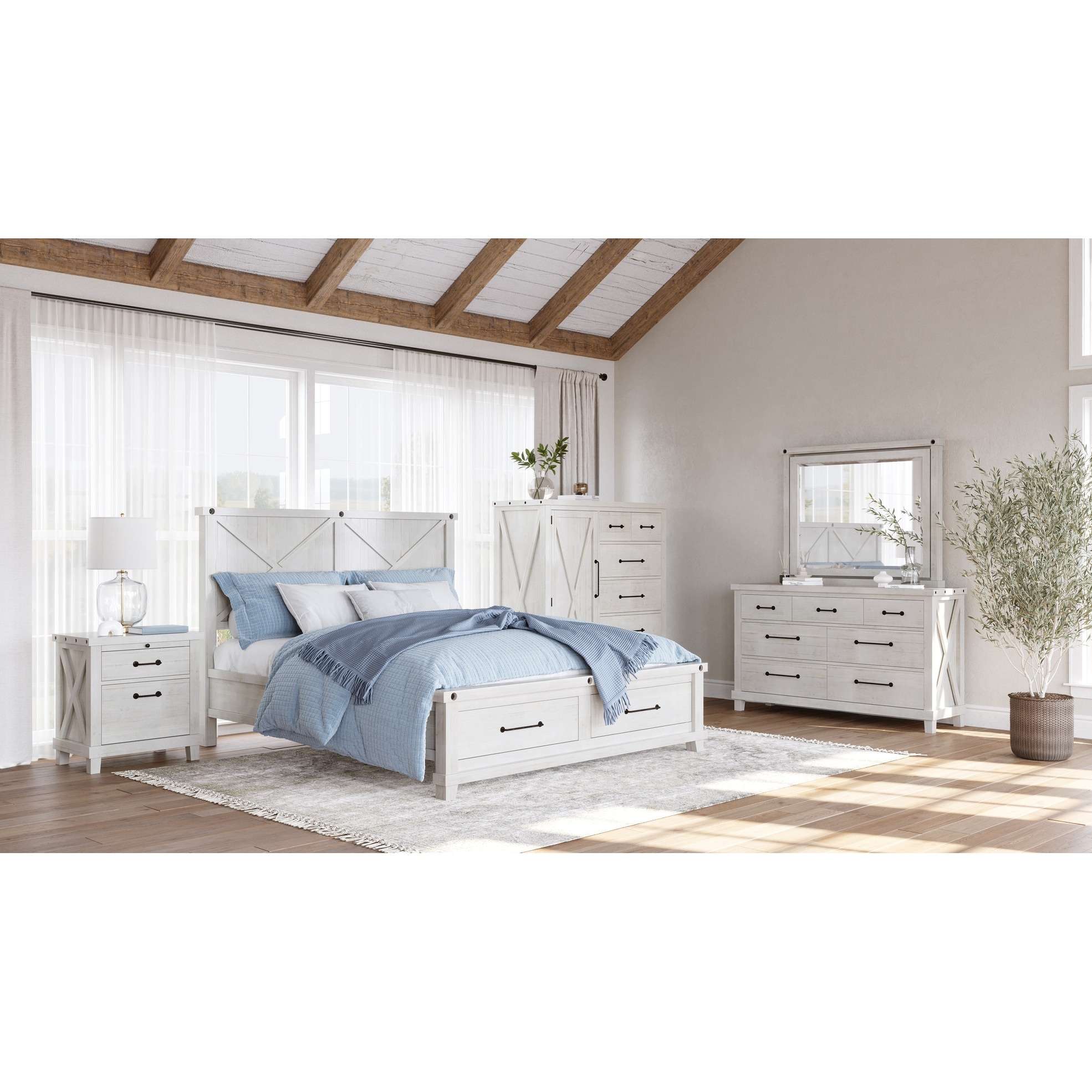White wood blanket sale box