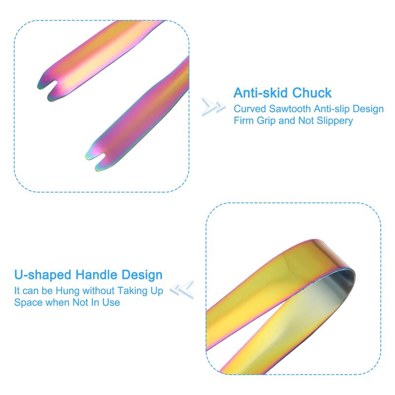 Serving Tongs, 3pcs 5.2 Inch Stainless Steel Ice Tongs for Dessert - 5.2 Inch