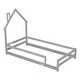preview thumbnail 8 of 21, Twin Size Wood bed with House-shaped Headboard Floor bed with Fences