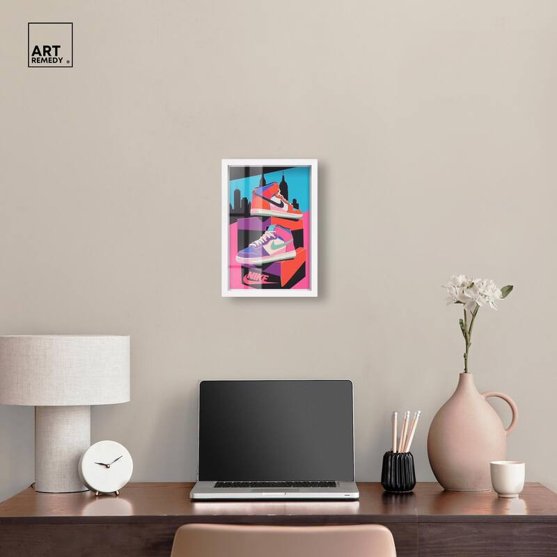 City Pop Sneakers Shadowbox by Art Remedy