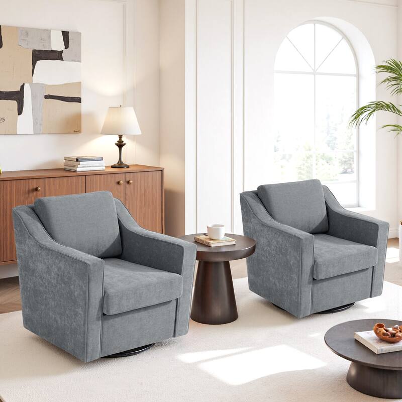 Modern Swivel Upholstered Armchair Accent chair Set of 2