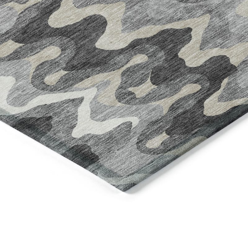 HomeRoots Abstract Transitional Rectangle Outdoor Rug