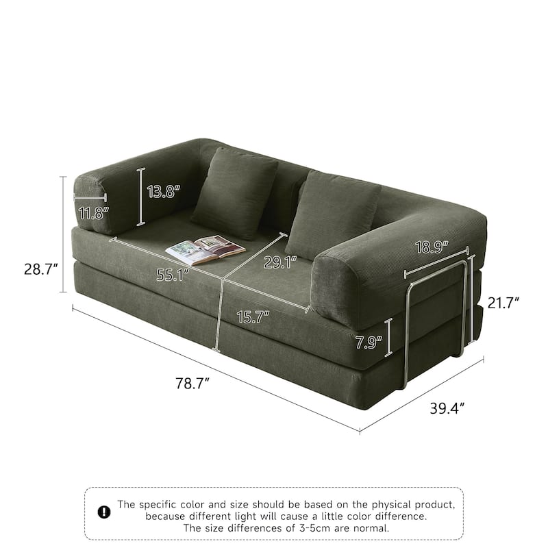 JASIWAY Modern Vintage Convertible Sleeper Sofa Bed