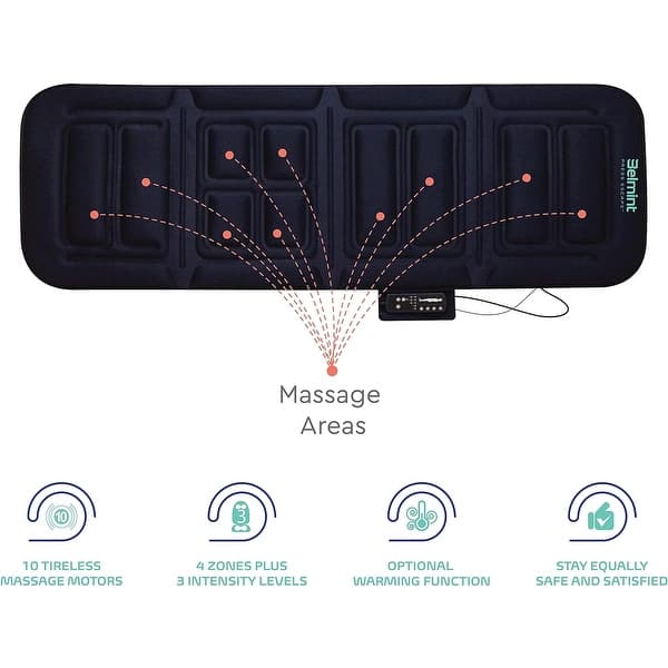Full Body Vibrating Massage Mat - 10 Motor Vibration Mattress Pad with  Warmth for Back Pain Relief, Back, Legs Muscle Relaxation - Bed Bath &  Beyond