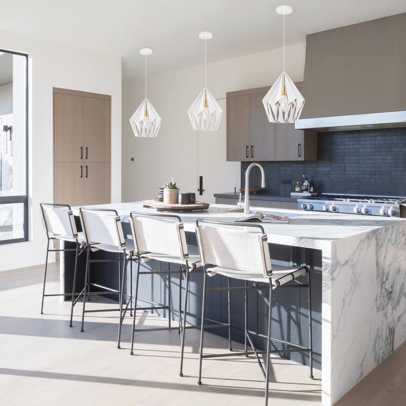 Industrial Geometric Metal Pendant Light Hanging Kitchen Fixture - Dia.12-in