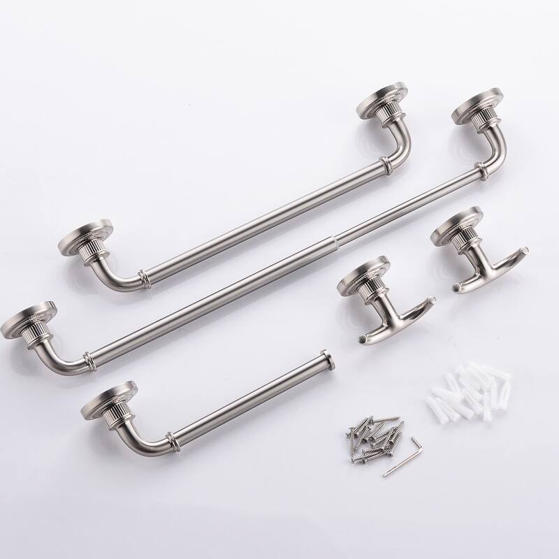 4-Pieces Bathroom Towel Rack 24 Inches Adjustable