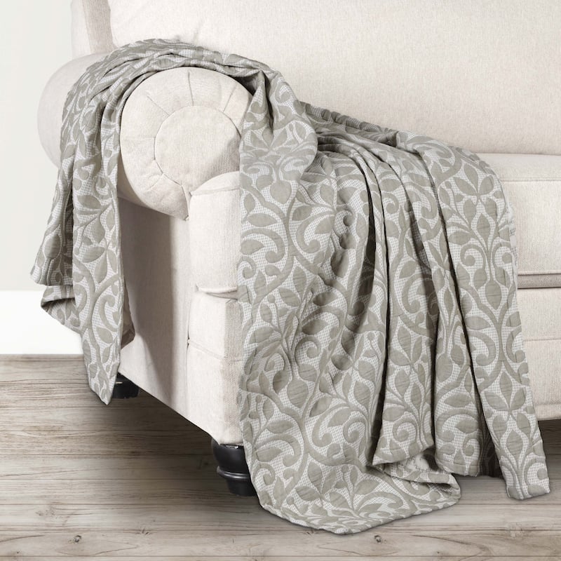 Superior Vineyard Cotton Blend Matelasse Woven Throw Blanket - Olive Green