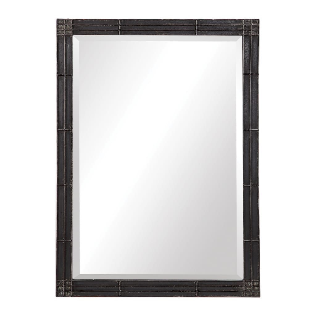 34.75" Black Gower Aged Vanity Mirror