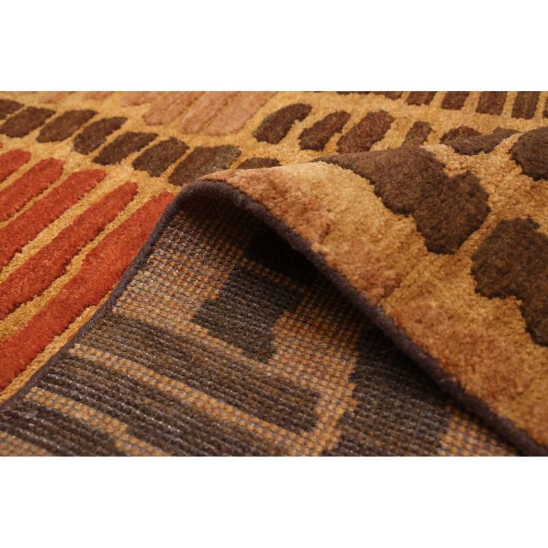 ECARPETGALLERY Hand-knotted Tangier Brown Wool Rug - 8'1 x 9'7