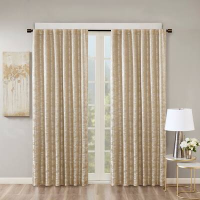 Noise Blocking and Privacy Jacquard Lined Total Blackout Rod Pocket/Back Tab Curtain Panel, Suitable for Living Room-1 Panel