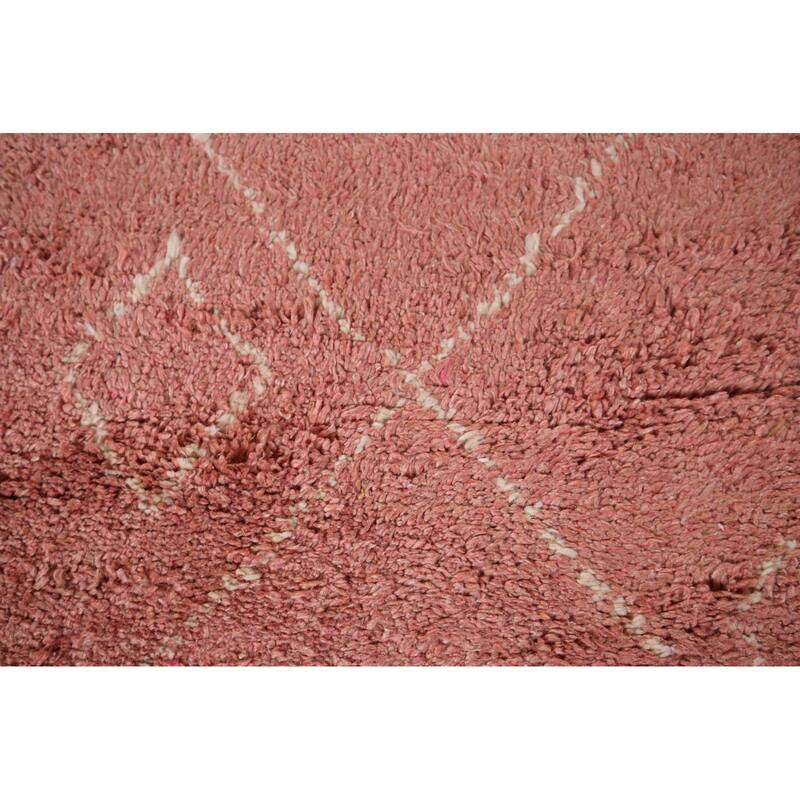 Moroccan Accent Rug Hand-Knotted Geometric Wool Carpet - 3'0" x 5'2"