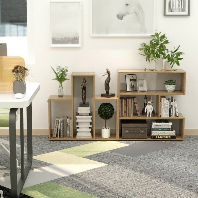 6-Open Bookshelf Display Stand for Corner - 52" x 12" x 33"