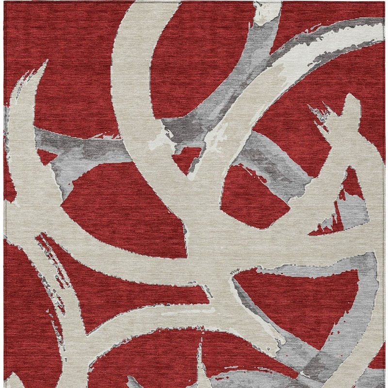 HomeRoots Abstract Transitional Rectangle Outdoor Rug