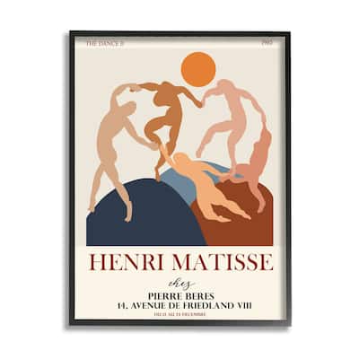 Stupell Matisse Dancing Circle Terracotta Abstract Layered Shapes Framed Wall Art