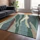Machine Washable Indoor/ Outdoor Abstract Contemporary Chantille Rug - Sage - 9' x 12'