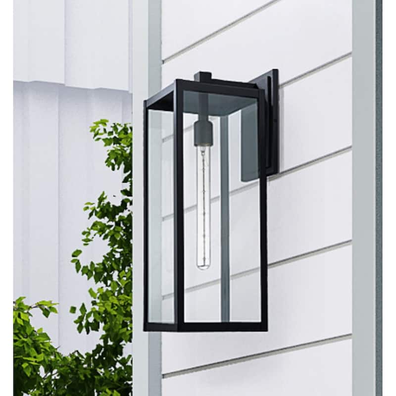 Modern Clear Glass Outdoor Wall Light 22.5"H x 8" W