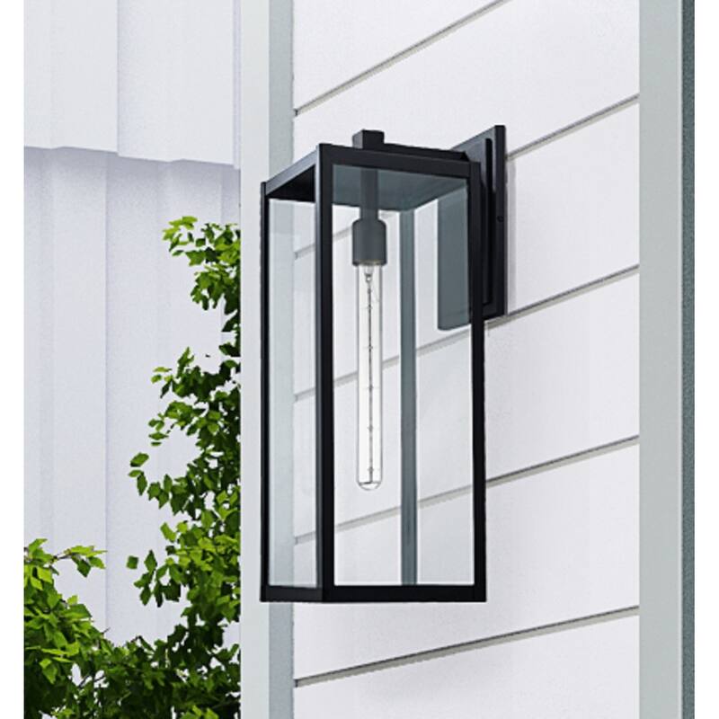 Modern Clear Glass Outdoor Wall Light 22.5"H x 8" W