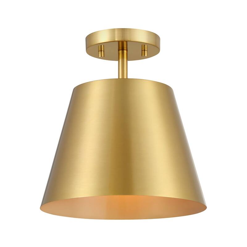 Bellevue SHCF47537 10" Wide Semi-Flush Ceiling Fixture - Natural Brass