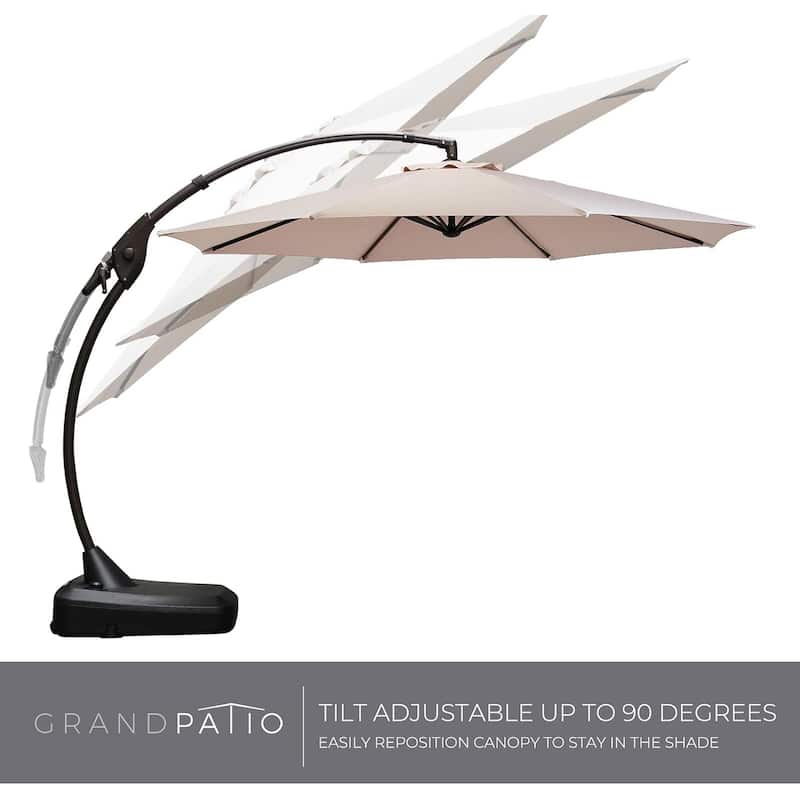 Outdoor Backyard Round Aluminum Cantilever Umbrella
