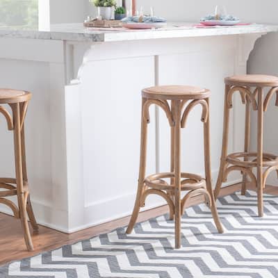 Flint Rattan Seat Backless Bar Stool