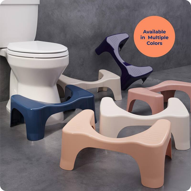 Squatty Potty Simple Bathroom Toilet Stool, Buttercream 7 Inch Ergonomic Stool - Posture-Enhancing Bathroom Footrest