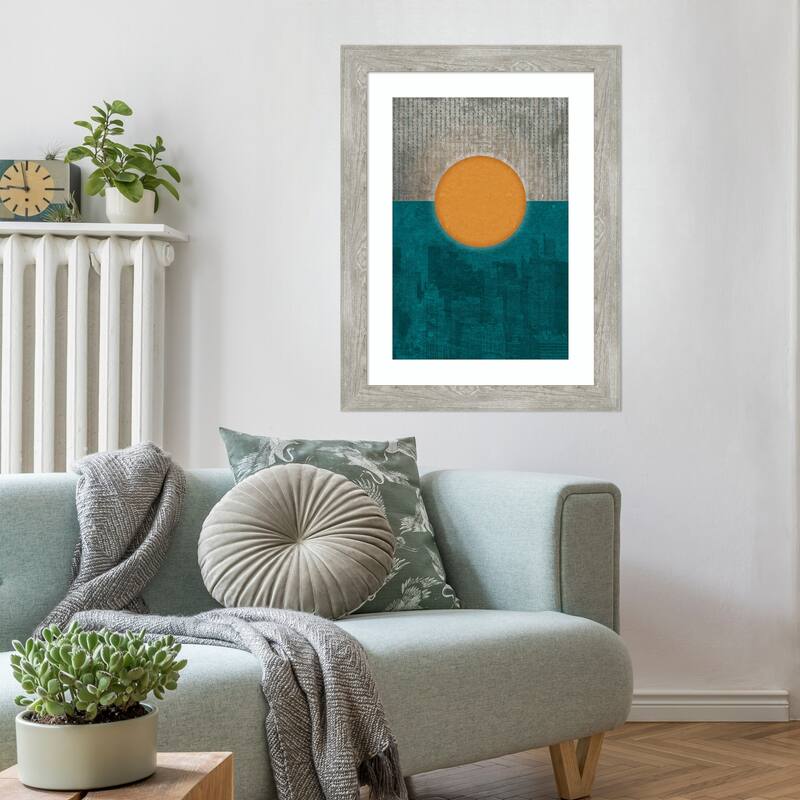 New York Sun by Pia Lilenthal Wood Framed Wall Art Print