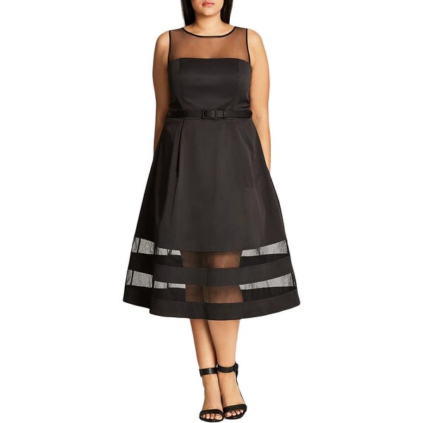 Shop City Chic Womens Cocktail Dress Illusion Mesh - Free ...