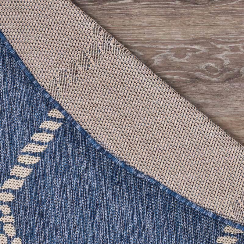 Sevita Tides Nautical Rope Knot Blue/White Indoor/Outdoor Area Rug