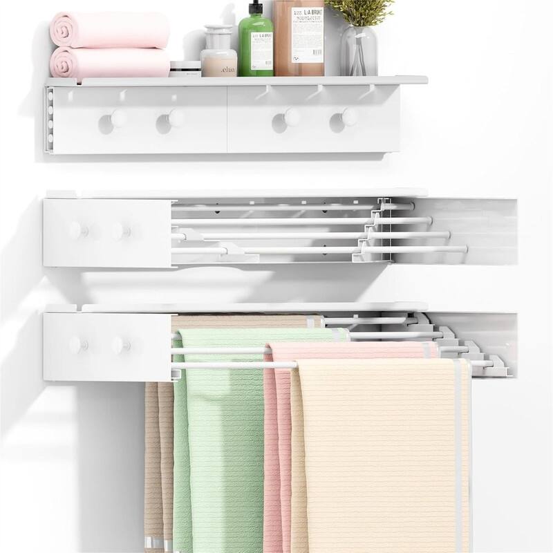Upgraded Wall Drying Rack - 23.6" Wide, 60 lb Capacity
