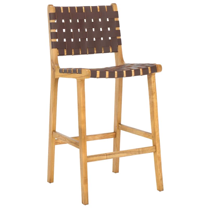 SAFAVIEH Home Adah 27-inch Leather Counter Stool - 20"Wx20"Dx41"H
