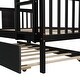 preview thumbnail 21 of 35, Elegant Full over Full Bunk Bed Wooden Kids Bed with Twin Size Trundle,Ladder,Guardrails for Bedroom