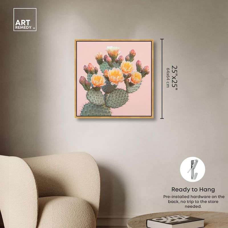 Pink and Prickly Canvas by Art Remedy