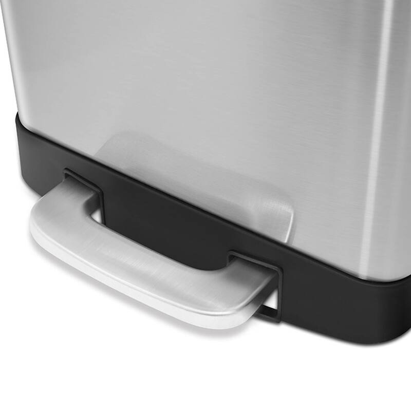 Innovaze 10.6 Gal./40 Liter Stainless Steel Rectangular Step-on Trash Can for Kitchen