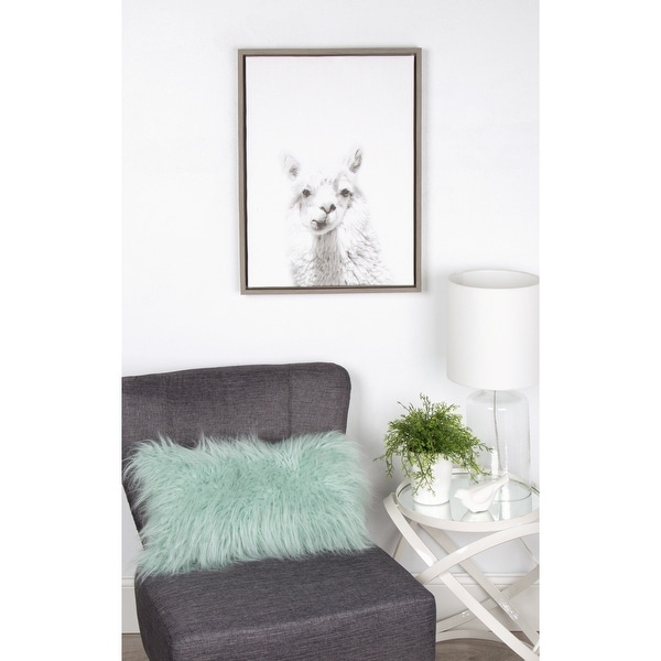 Kate and Laurel Sylvie Alpaca Portrait Framed Canvas by Simon Te Tai. Opens flyout.