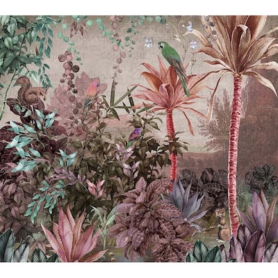 Enchanted Jungle Wallpaper Mural Tropical Birds and Foliage