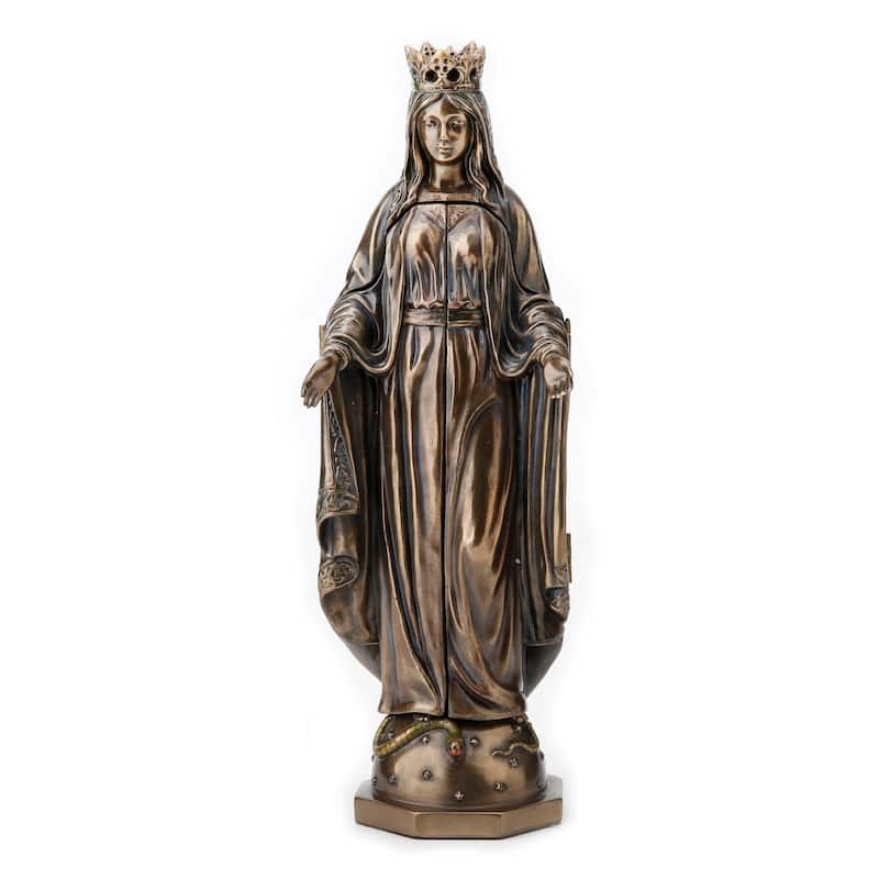 8.07" H "LADY OF GRACE" WITH POLYPTYCH SCULPTURE OF PIETA Cold Cast Bronze - 2.36"x2.76"x8.07"
