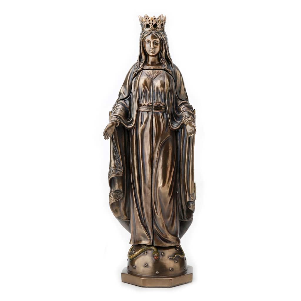 8.07" H "LADY OF GRACE" WITH POLYPTYCH SCULPTURE OF PIETA Cold Cast Bronze - 2.36"x2.76"x8.07"