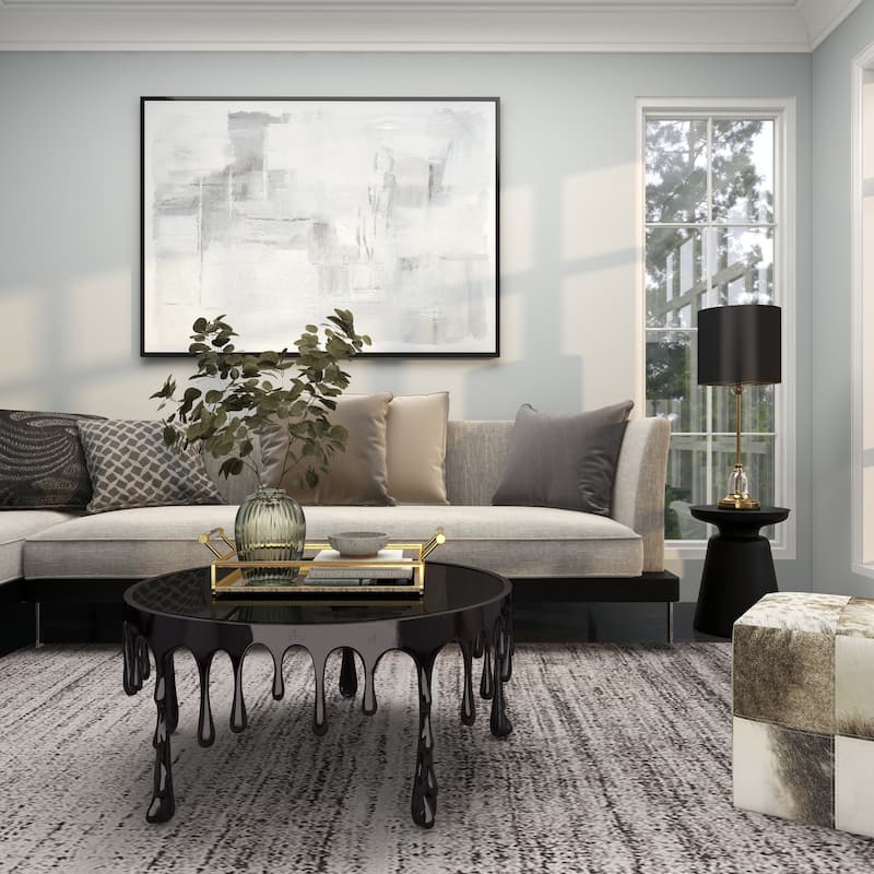 Canvas Abstract Living Room Framed Wall Art with Black Frame