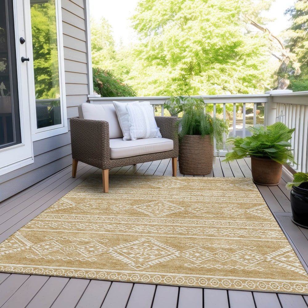 Machine Washable Indoor/ Outdoor Chantille Moroccan Boho Rug