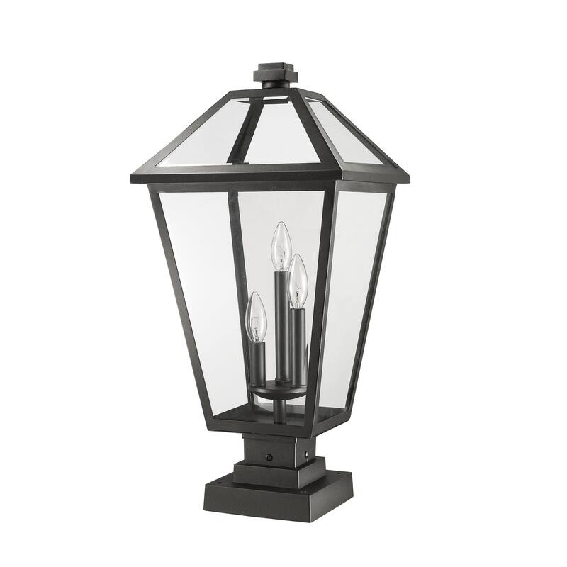 Roseto Calvin 3 Light 25" Tall Outdoor Pier Mount Post Light