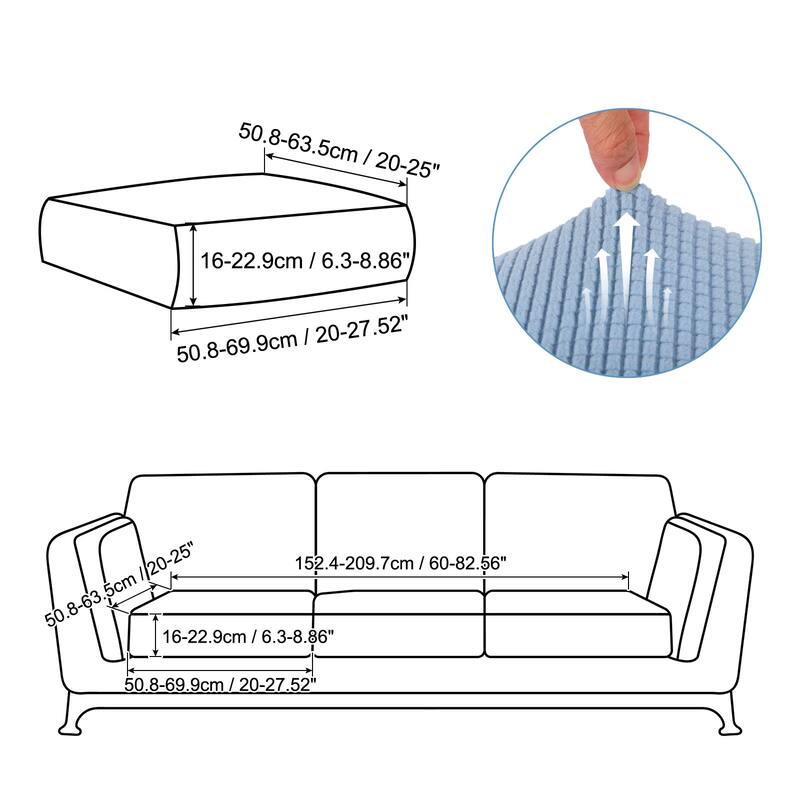 Couch Cushion Cover, 20"x20" Polyester Stretch Sofa Cover - Denim Blue