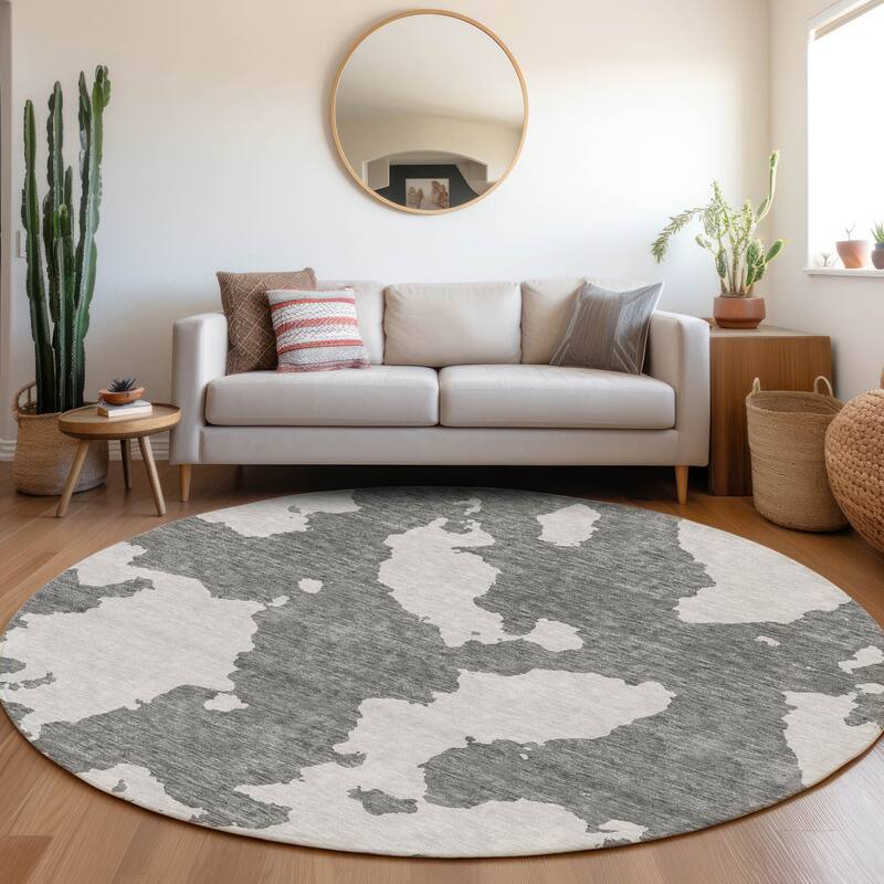 Premium Washable Super Soft Contemporary Islands Mayfield Rug - Gray - 8' x 8'