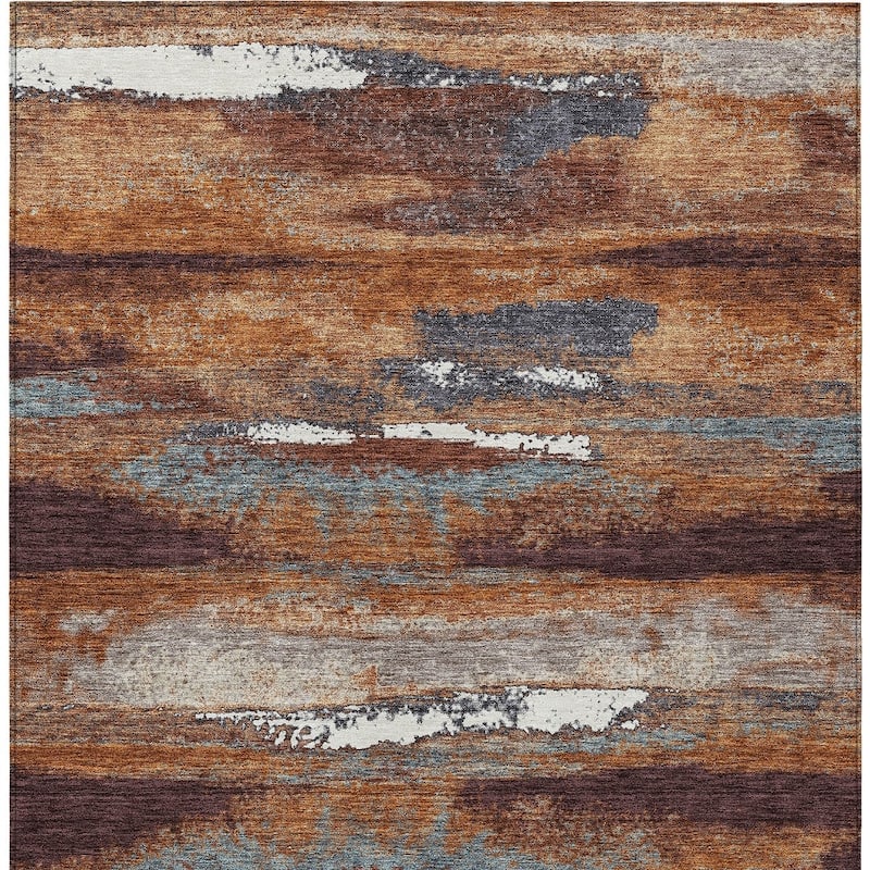HomeRoots Abstract Transitional Rectangle Outdoor Rug