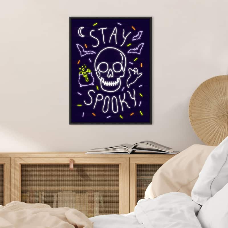 Amanti Art Neon Halloween II Framed Canvas Wall Art