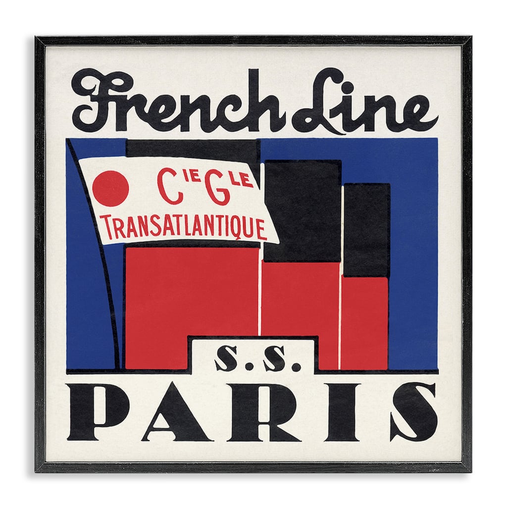 Stupell SS Paris Vintage Banner Framed Giclee Art Design By Phillipa Katz