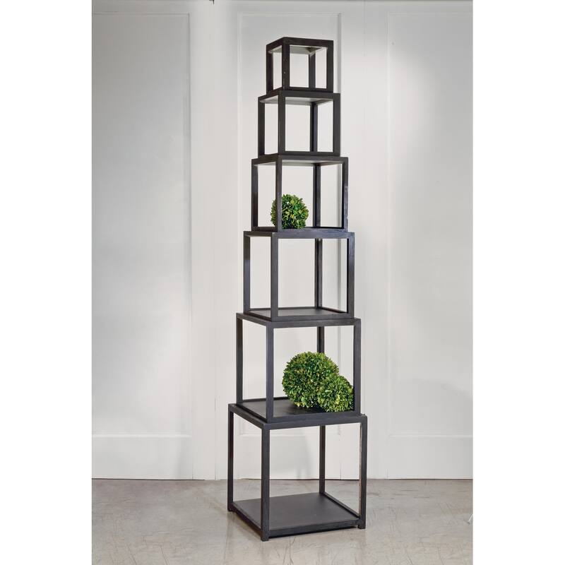 Wood Stacked Cubes, Set of 6
