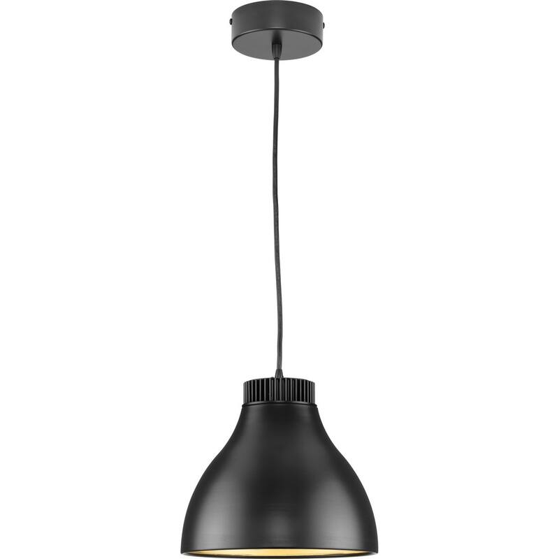 Radian LED Collection Modern Matte Black Metal Pendant - 10.6 in x 10.6 in x 10 in